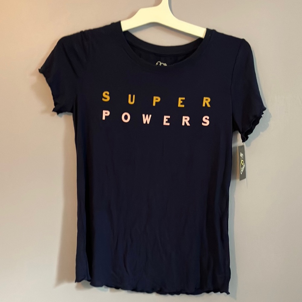 🆕 girls navy super powers tee Sz xl